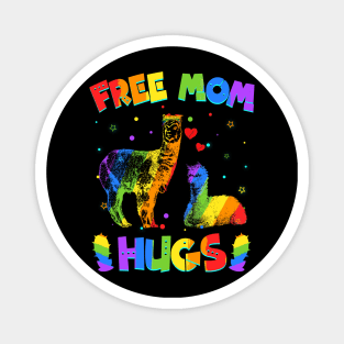 Free Mom Hugs Llama LGBT Pride Magnet